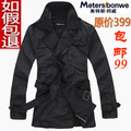 2012春秋装 美特斯邦威 双排扣大衣 外套 男士中长款 风衣235253