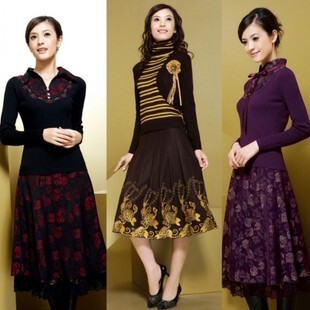 2012秋冬装新款韩版<em>女装</em>针织<em>套装</em>裙女修身长
