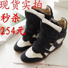 现货 cherryspoon/naning9春季新内增高坡跟运动鞋休闲鞋高帮鞋