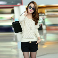 2014新款春装 韩版时尚高档色丁衬衣 女士中长