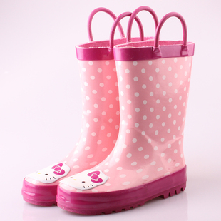  特价！KT猫儿童雨鞋 外贸原单女童雨靴 粉色可爱水靴 水鞋 套鞋