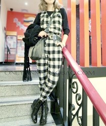 3WAY超大牌设计羊毛<em>格子马甲</em>连体<em>套装</em>差一点