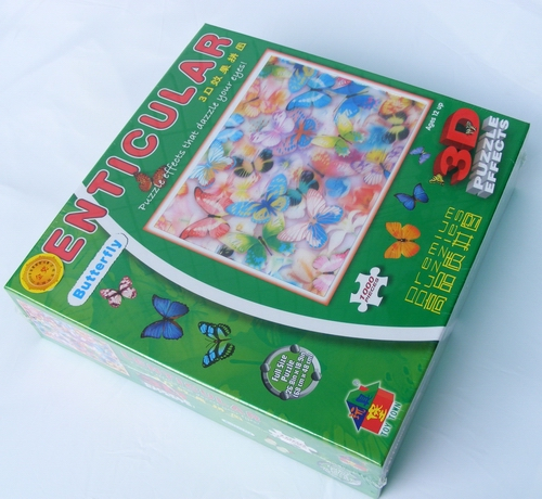8岁以上玩具堡3D层次立体拼图1000片胶片彩蝶翩翩装饰墙面包邮