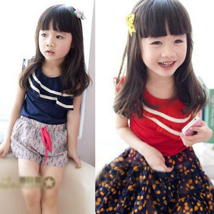  潮韩版装服可爱夏天宝宝吊带衫儿童男女小孩子的t恤个性短1-岁60Y