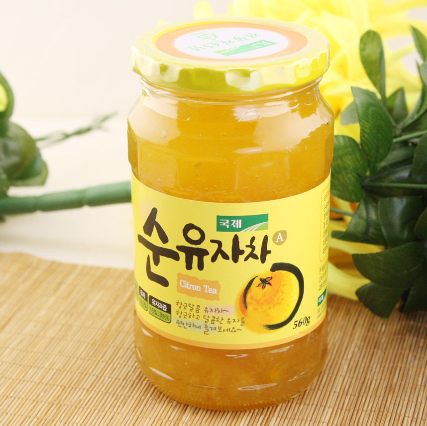 韩国国际KJ 蜂蜜柚子茶清凉解暑养颜 kj 柚子茶560g 非国产kukje