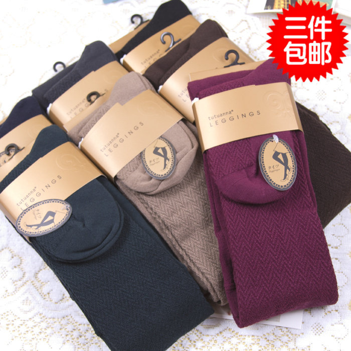 日单新货 经典波浪人字纹 显瘦美腿高级棉毛莫代尔秋冬加厚连裤袜