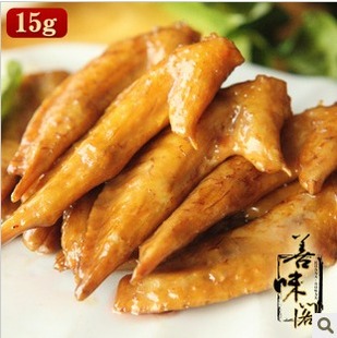  【善味阁】休闲零食 奥尔良烧烤鸡翅尖 烤翅尖15g真空装 超级美味