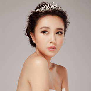  【花开009朵】惊鸿。韩国花朵水钻新娘皇冠头饰结婚发饰婚庆配饰