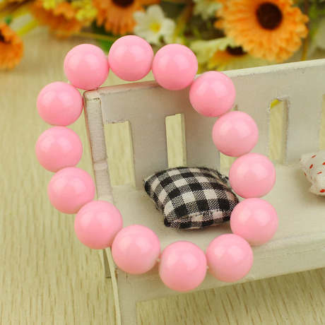 粉红手链方块石头糖多彩手链 小饰品批发 地摊