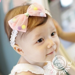  韩国品牌HAPPY PRINCE最新蝴蝶结宝贝立体儿童发带女婴儿发饰发箍