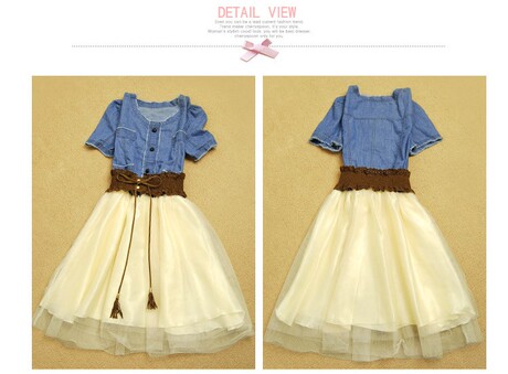 2014夏装牛仔女装<em>少女</em>中学生夏天<em>衣服</em>森女系