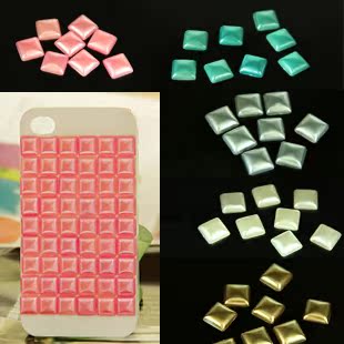  手机壳 材料包 贴钻珍珠 手工美容 方形 珍珠10mm 柳钉 diy 配件