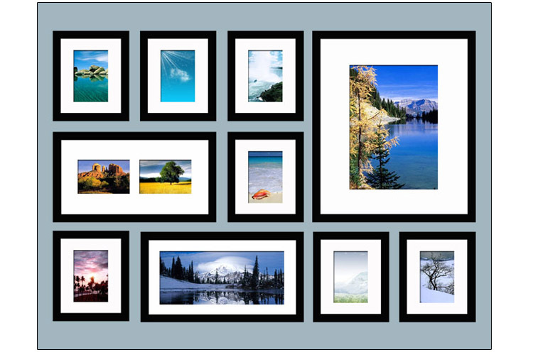 <em>照片</em>墙<em>画心</em> 10框<em>照片</em>墙素材 个性<em>相片</em>墙 风景素