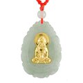 厂家直销 金镶玉 天然翡翠千足金 观音玉器吊坠【含证书】