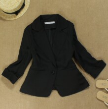 2012春夏新品修身抗皱一粒扣OL七分袖短款小西装小西服外套女