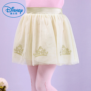  迪士尼正品女童 春装新品 百搭双层网纱裙 儿童短裙半身裙