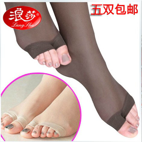 浪莎丝袜超薄连裤露趾袜踩脚袜鱼嘴袜丝袜子女漏脚尖脚趾包邮批发