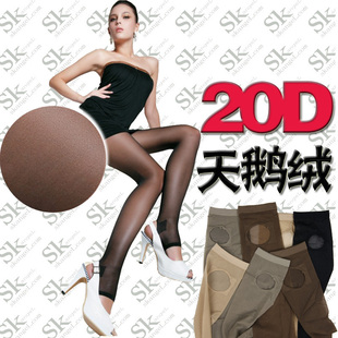  20D 天鹅绒 踩脚袜连裤袜丝袜子 女正品 SK 200顺丰 防勾丝 品牌