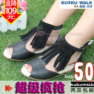  韩国walk正品时尚女童鞋儿童流苏凉鞋罗马鞋 换季清仓特价