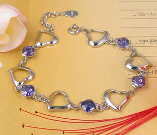  包邮 女式白金手链多款 PT950铂金链子 韩版时尚首饰 生日好礼物