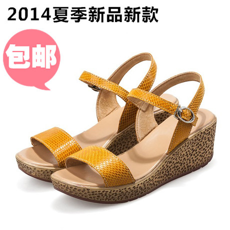 品牌韩版厚底凉鞋女夏款松糕跟坡跟女凉鞋磨砂