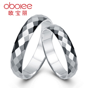  欧宝丽钻石 浪漫情调铂金情侣对戒pt950情侣戒指结婚对戒正品定制