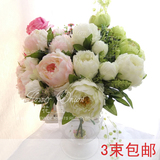 欧式大牡丹花 仿真花/绢花/假花外贸田园客厅装饰 新娘手捧花包邮
