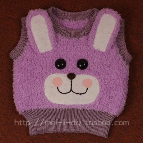 宝宝毛线编织毛衣<em>卡通</em>兔<em>马甲</em>材料包赠视频<em>教程</em>