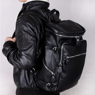  春秋新款潮男男士真皮双肩包男包 牛皮背包真皮男包