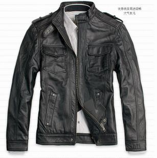  杰克琼斯冬季新款立领机车款纯羊皮皮衣 纯皮原价1999