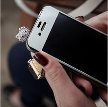 韩国满钻hellokitty桃心Iphone苹果手机耳机塞防尘SJ0001可批发