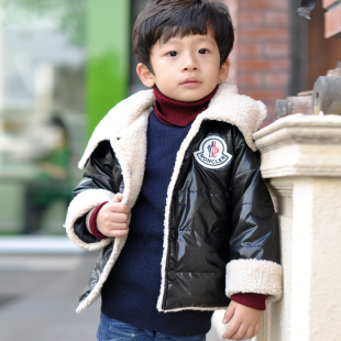  童装男童冬装加厚棉服大童儿童反季外套棉衣棉服棉袄羊羔绒棉夹克