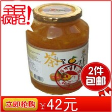 最新鲜货*两瓶包邮韩国进口家宝蜂蜜柚子茶1kg 碎包赔女士饮品