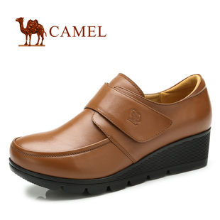  camel 骆驼正品女鞋 真皮时尚鞋子中跟单鞋女 新款女式鞋81550601