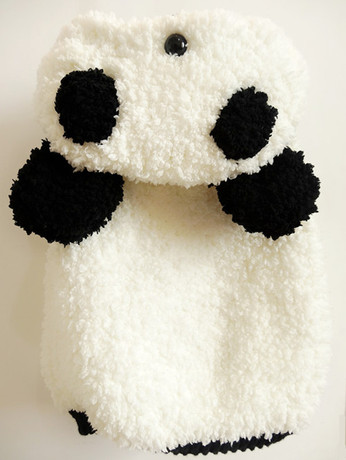 小<em>熊猫马甲</em>毛衣<em>手工</em>编织儿童<em>宝宝</em>长绒绒毛线成