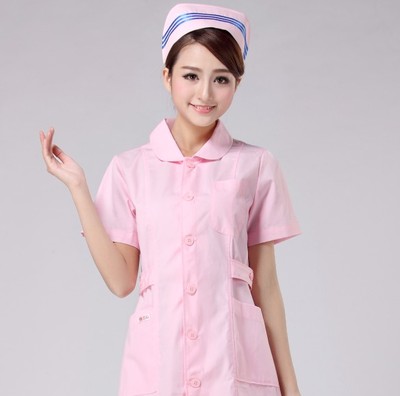 悦兰心护士服短袖夏装白色圆领修身 医生/师医护卫校服装白大褂