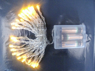  LED彩灯LED电池灯节日彩灯圣诞灯串LED婚庆灯装饰灯黄30L 带闪