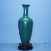 仿雍正绿釉花瓶纯色釉景德镇陶瓷摆设仿古瓷器，古典居家桌面装饰