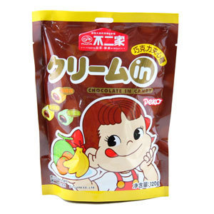  不二家巧克力夹心糖3种口味混合装120g 香橙味+香蕉味+哈密瓜