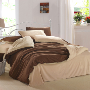  【柔】朗绮家纺 磨毛四件套纯色 绒布床单床 保暖被套1.2米 2米