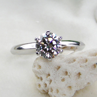  范玮琪款 真钻层SONA经典六爪钻戒 纯银PT950铂金 订婚戒