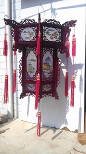  中式古典木质灯笼 阳台灯笼吊灯仿古宫灯 春节喜庆实木六角宫灯