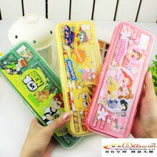 2011新款 卡通 文具套装尺+笔盒+铅笔+橡皮+卷笔刀 文具礼盒奖励