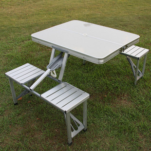 Aluminum folding table and Chair connected chairs beach chairs