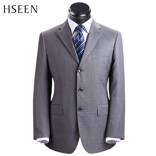  HSEEN 春季男士西服套装 欧版商务中年三粒扣 毛料西装 HS810