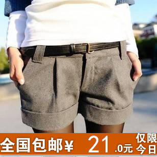 2012秋冬装新款短裤女装打底裤女式休闲加厚靴裤韩版大码毛呢短裤