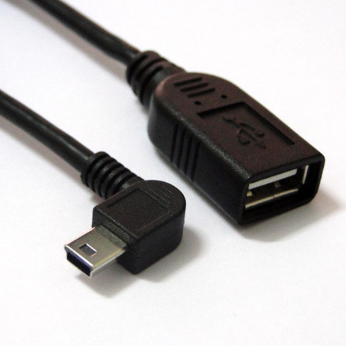 【USB2-012】车载音响 MINI USB 公转USB母右弯转接线 10CM