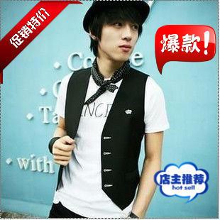  特价新款韩版修身个性型男男装小马夹 男士西服时尚休闲马甲背心