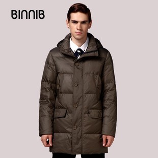  BINNIB 秋冬新品 男士羽绒服中长款 简约商务羽绒服男 A2018