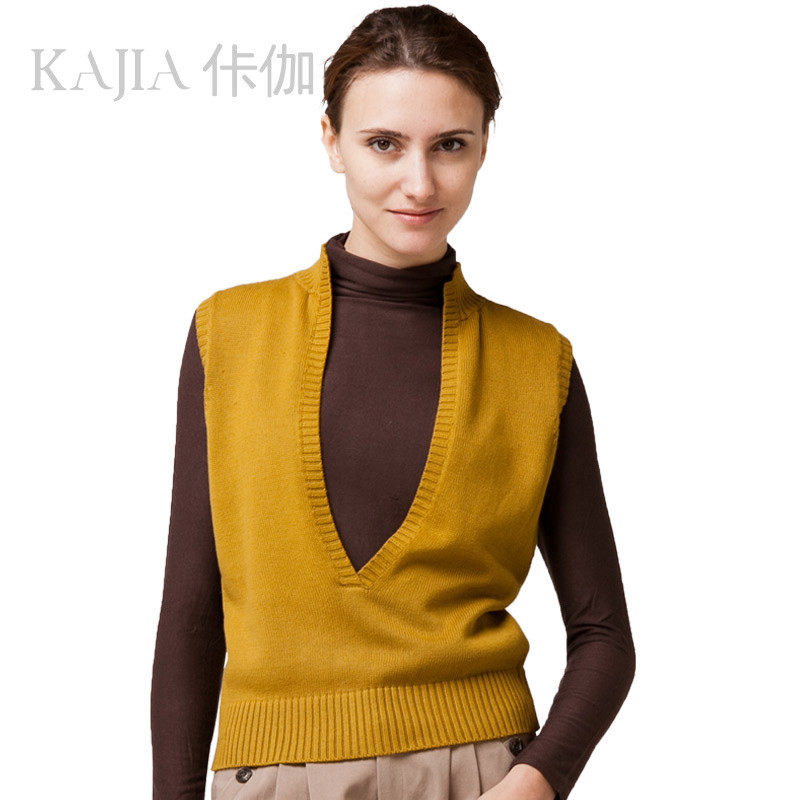 【佧伽】秋装新品百搭毛线<em>马甲女春秋</em>背心<em>短款</em>